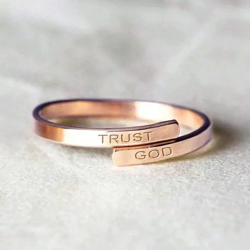 Δαχτυλίδι «Trust God», ροζ χρυσό